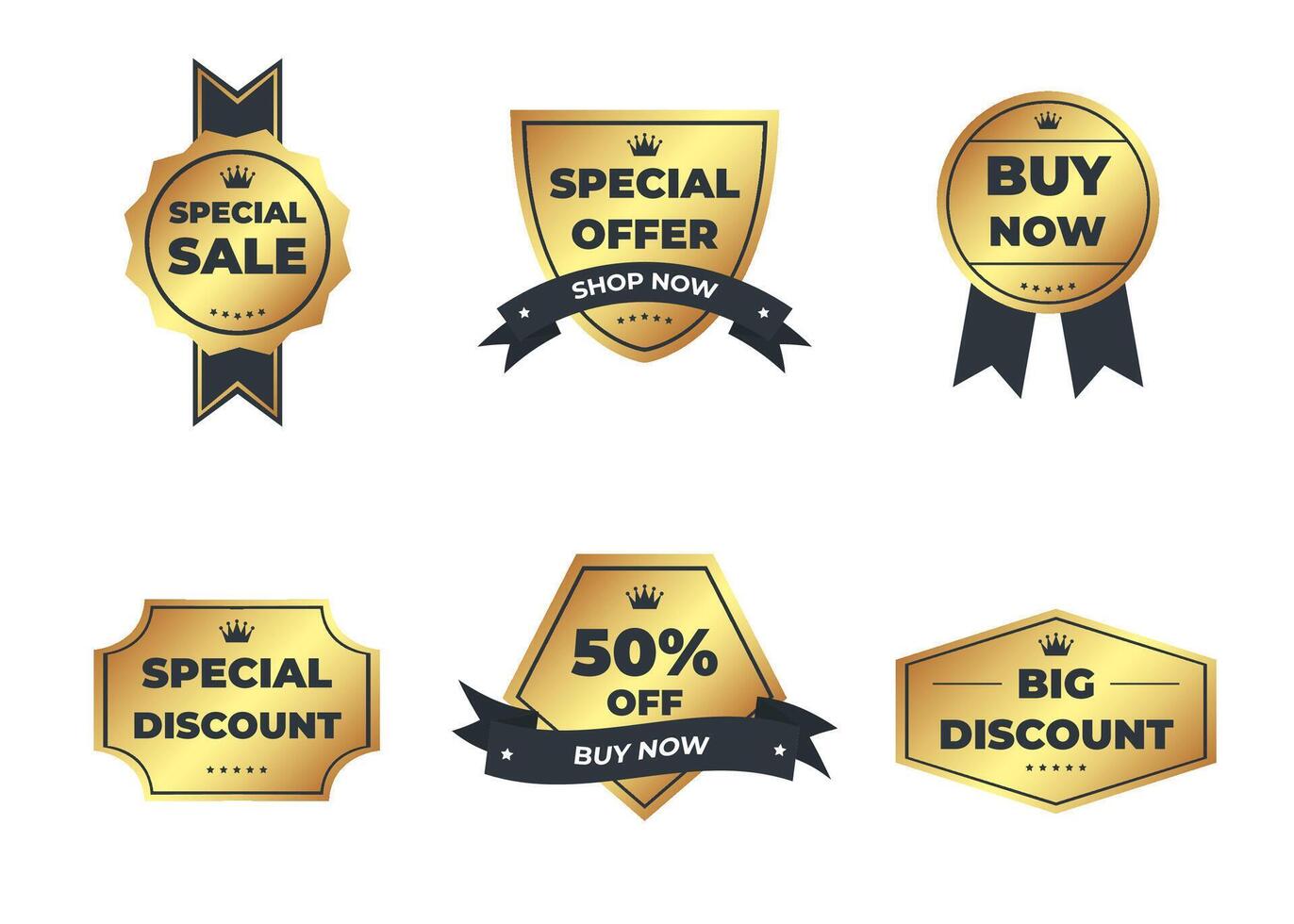 Luxury gold badges and labels premium quality product vector