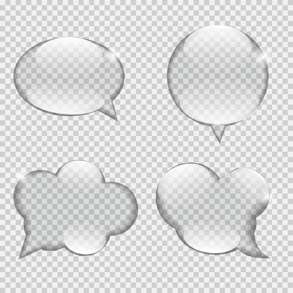 Glass Transparency Speech Bubble Vector Illustration