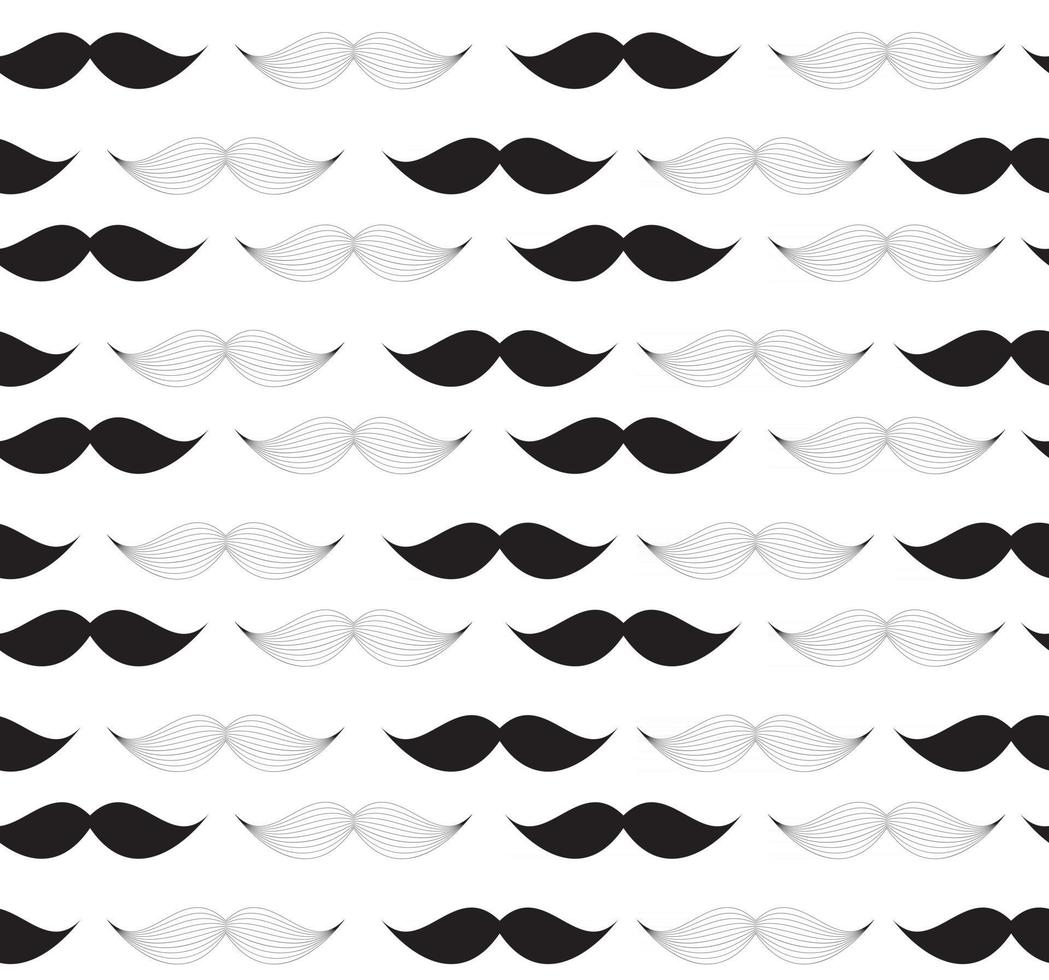 Ilustración de vector de patrones sin fisuras de bigote