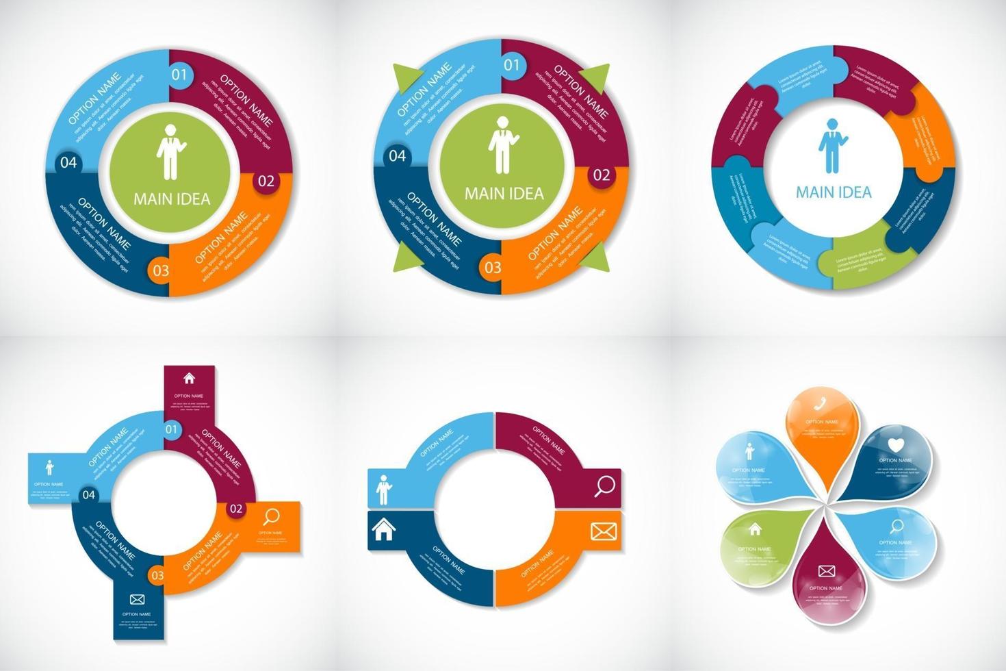 Collection of Infographic Templates for Business Vector Illustration