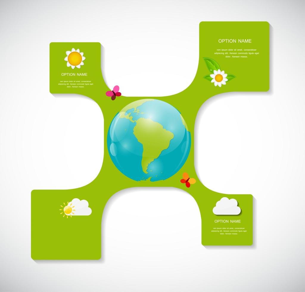 Plantillas de infografía ecológica para la ilustración de vector de negocio