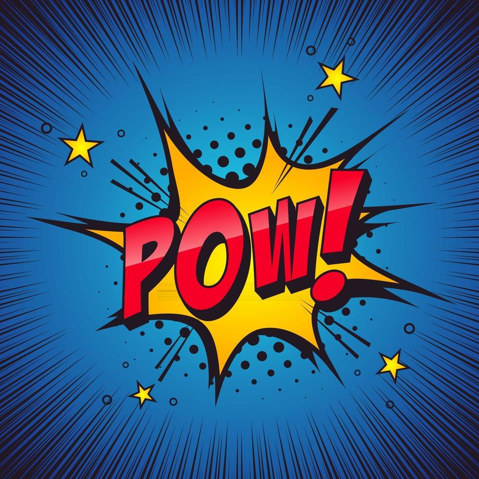 POW, sound effect. Comic book theme. vector