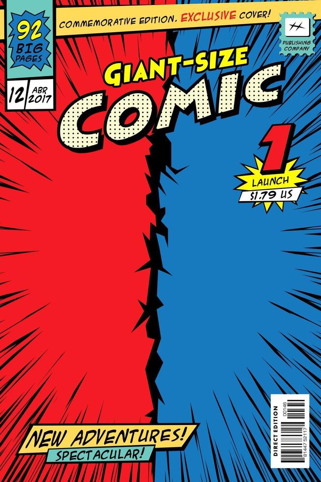 Comic book cover. Giant size in vector. vector