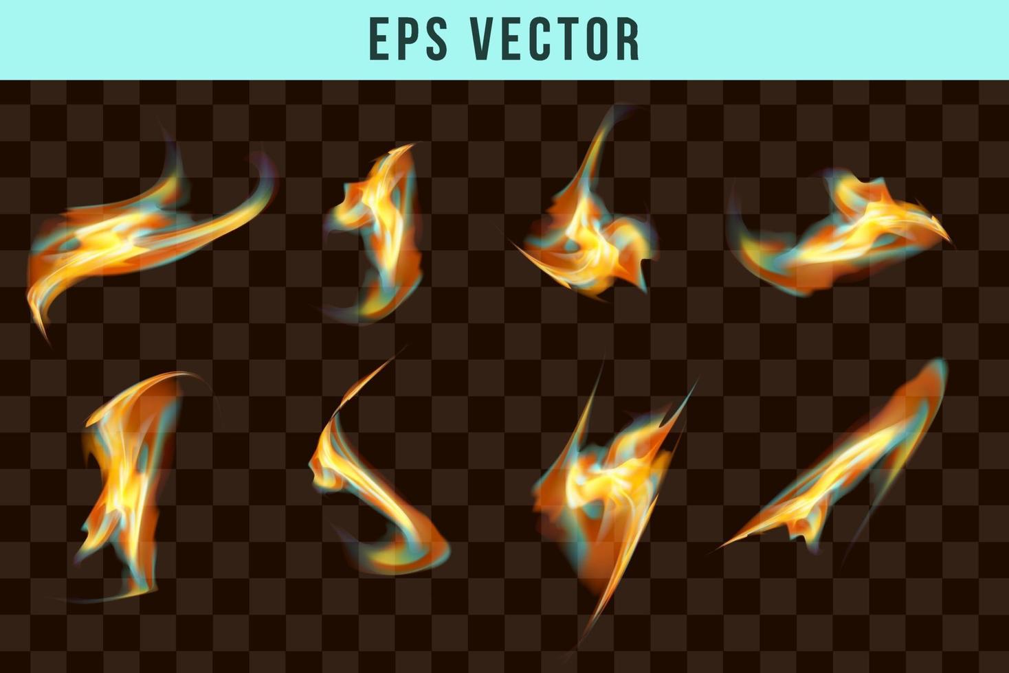 Green fire and smoke effect eps vector flame firing efect pyro