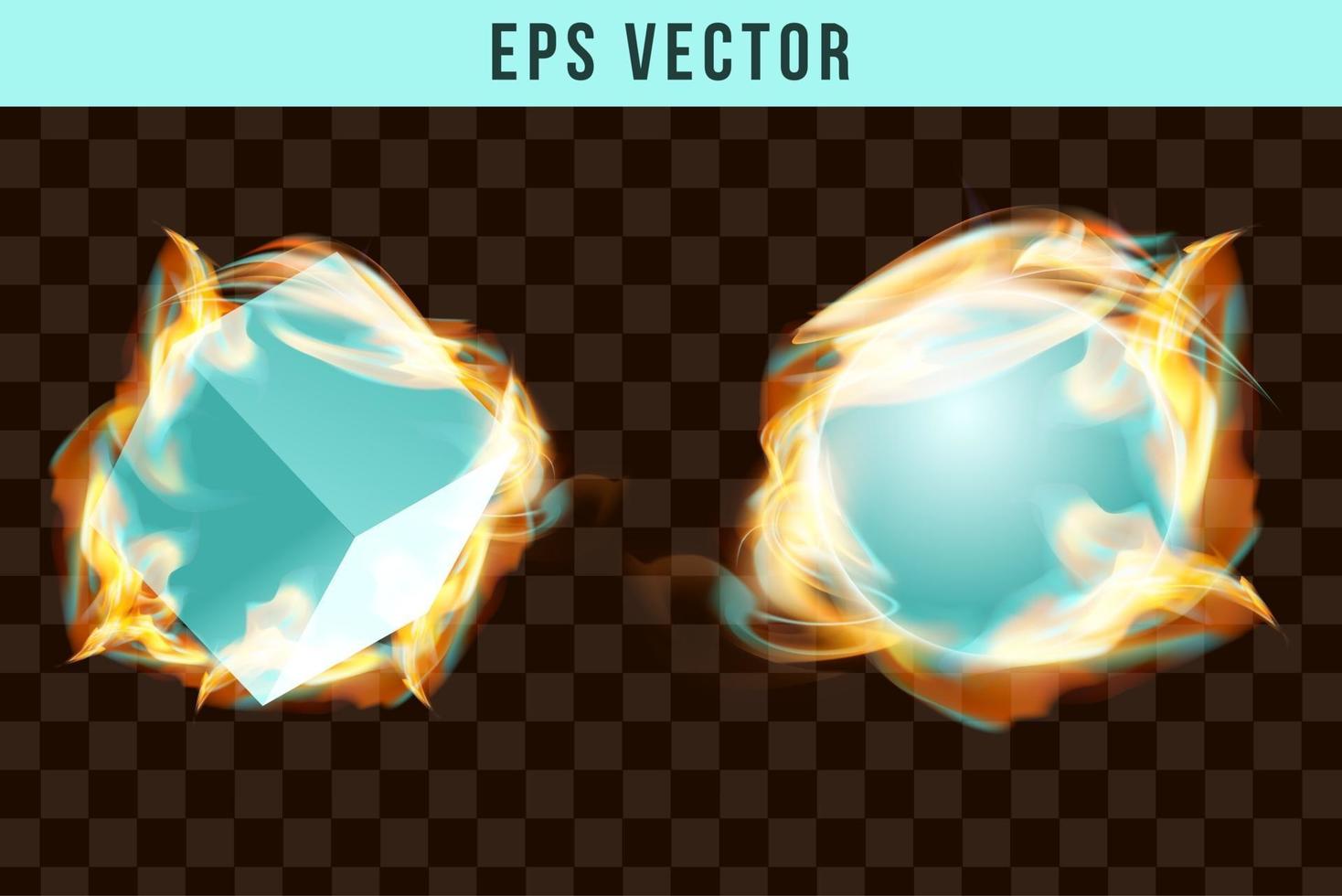 Green fire and smoke effect eps vector flame firing efect pyro