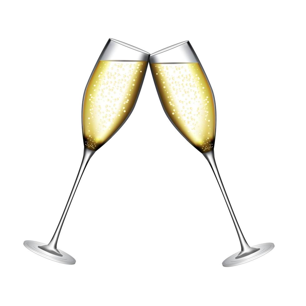 Glass of Champagne Vector Illustration