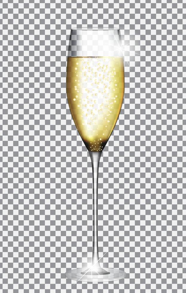 Glass of Champagne Vector Illustration