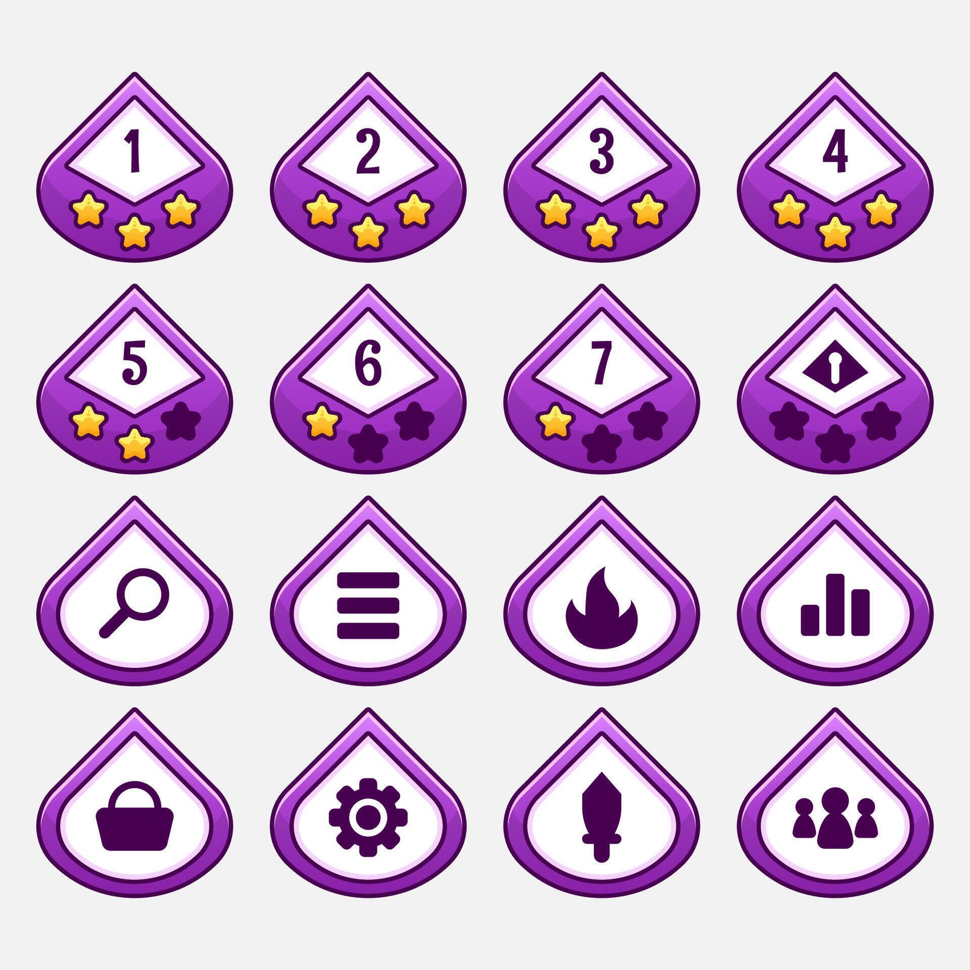 Vector game template gui kit. Interface button elements 2920901 Vector ...