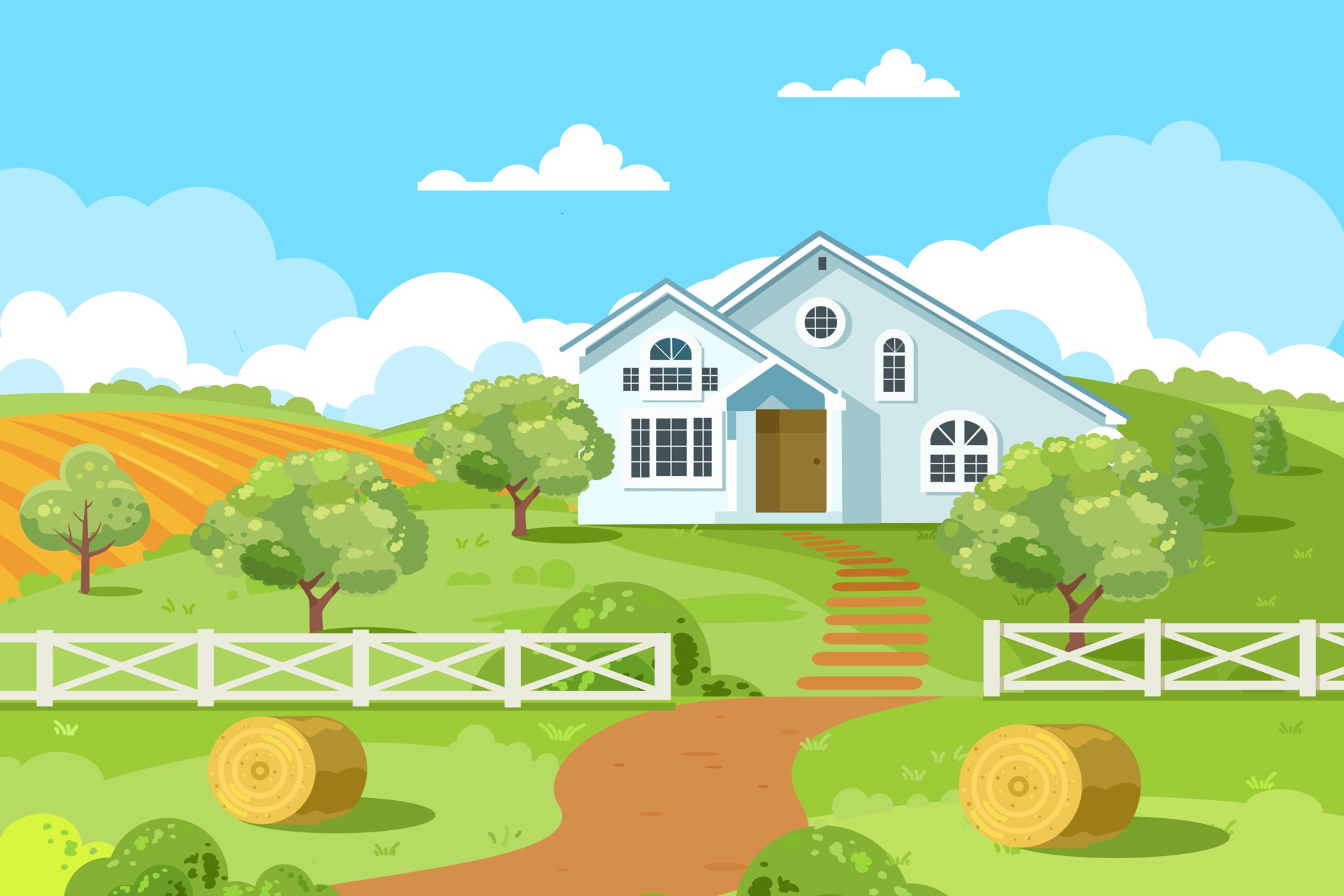 rural and urban settlements clipart flowers