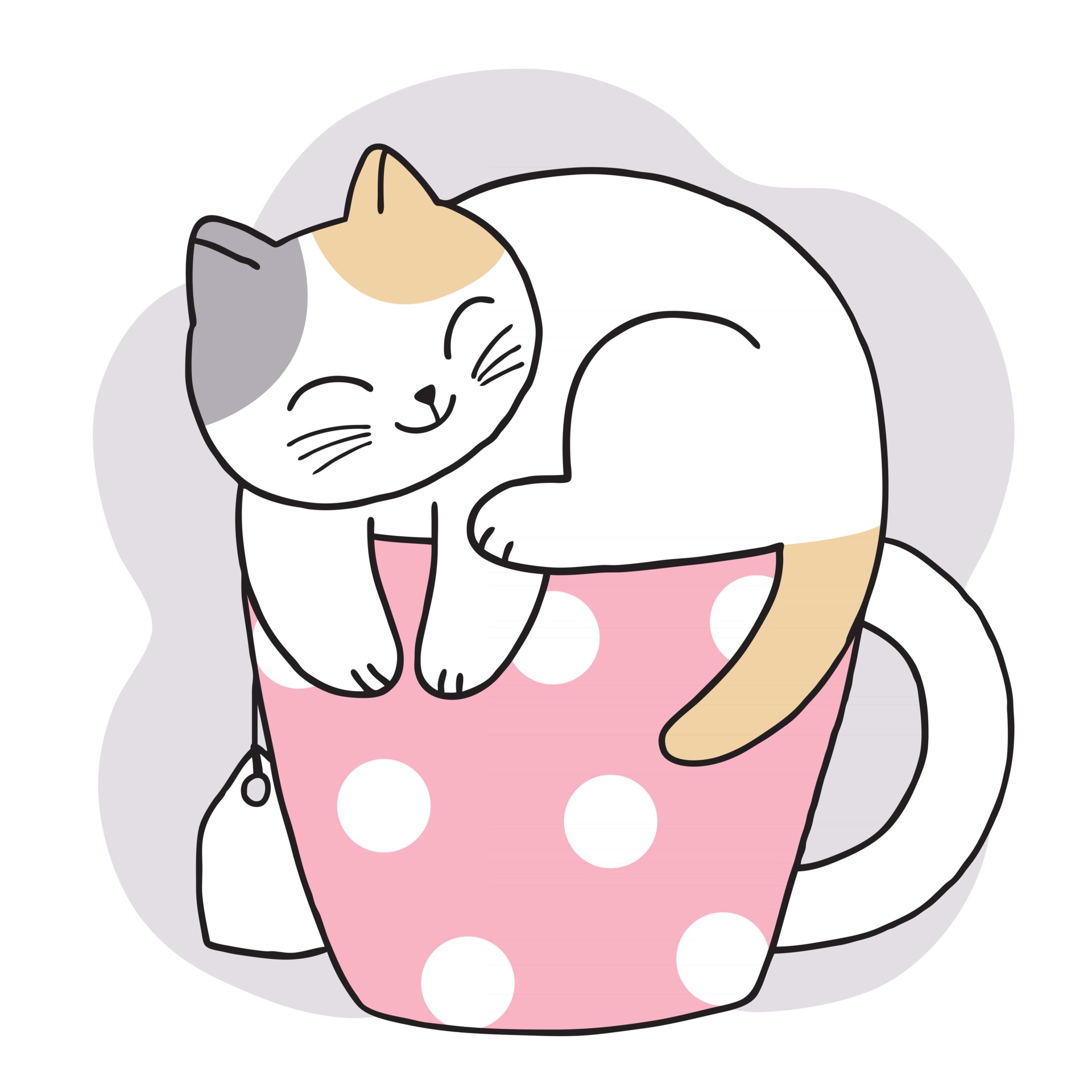 Cute Cat Sleeping On Laptop With Coffee Cup Cartoon Vector Icon  Illustration (2) - Sleep - Sticker