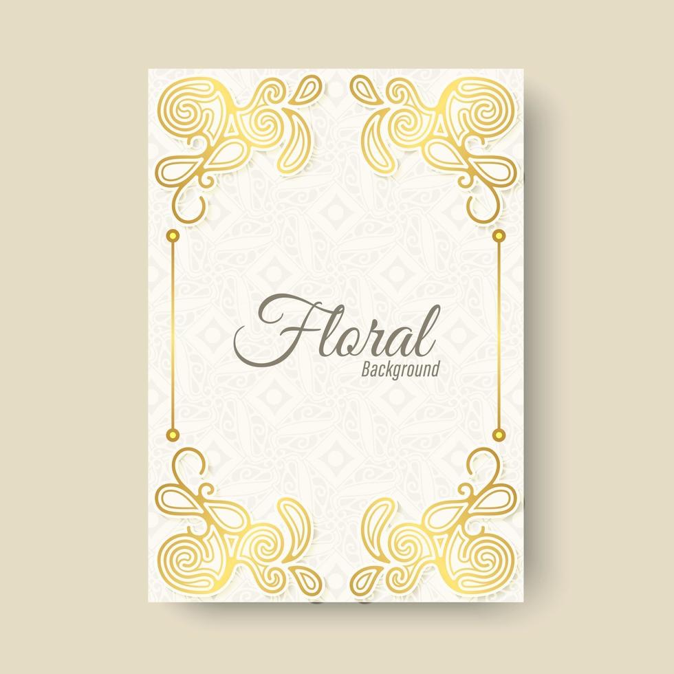 tarjeta de felicitación de estilo de ornamento floral blanco de lujo vector