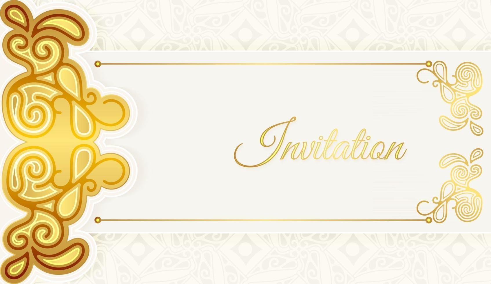 patrón ornamental de estilo de fondo de invitación de oro vector