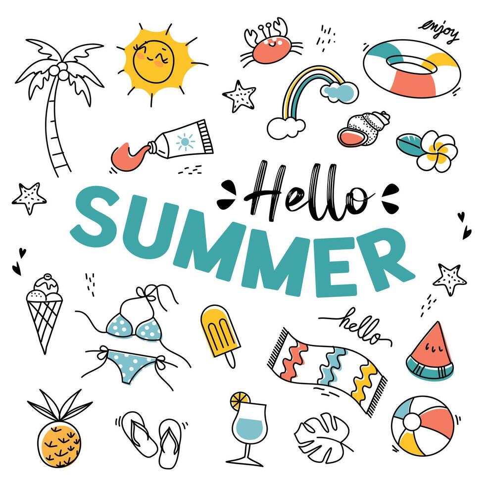 Summer logo and Design Elements vector