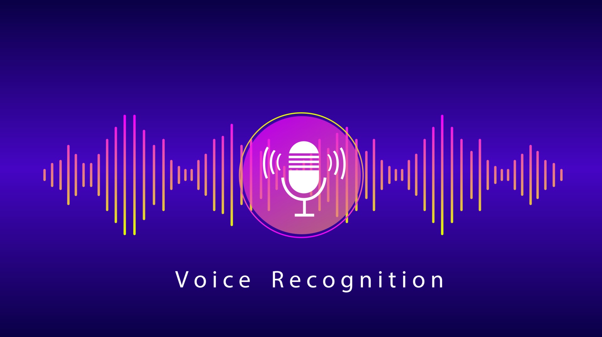 Voice Recognition and Personal Assistant Concept. Illustration of
