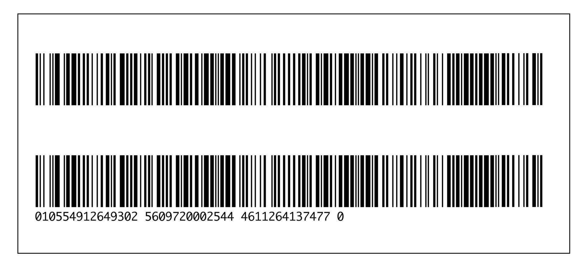 Realistic Barcode and Number icon Template. Flat Vector illustration isolated on white background with Shadow.