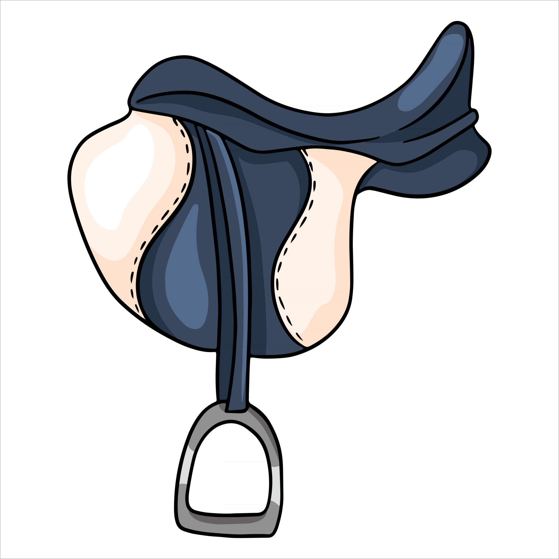 Horse harness horse saddle vector illustration in cartoon style 2921307