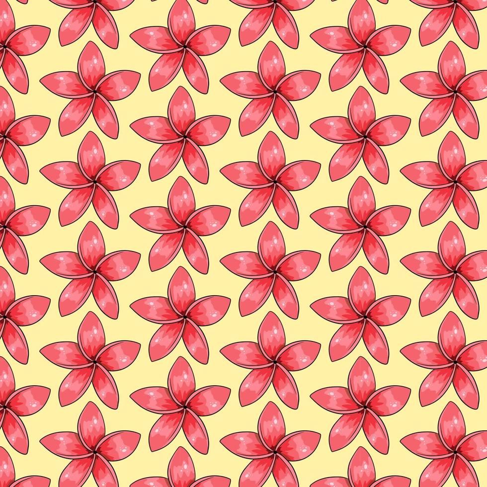 patrón tropical con flores exóticas en estilo de dibujos animados vector