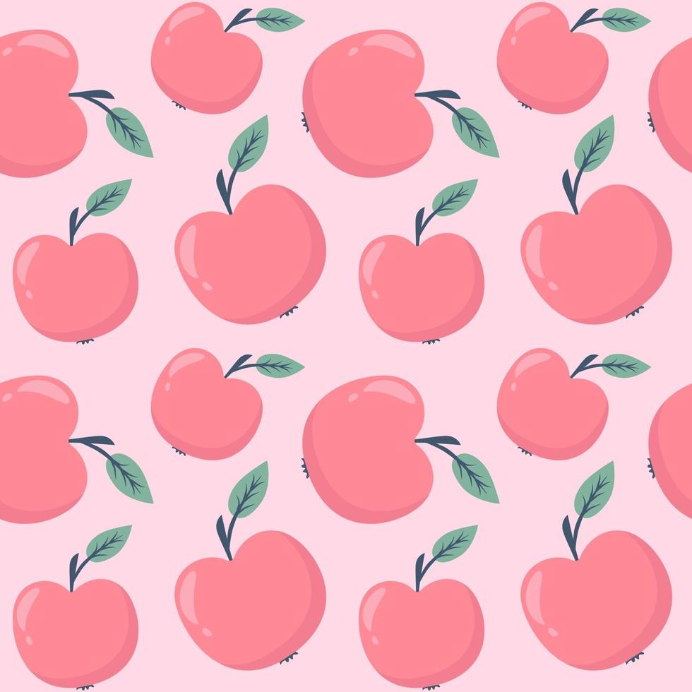 Continuous pattern with apples vector