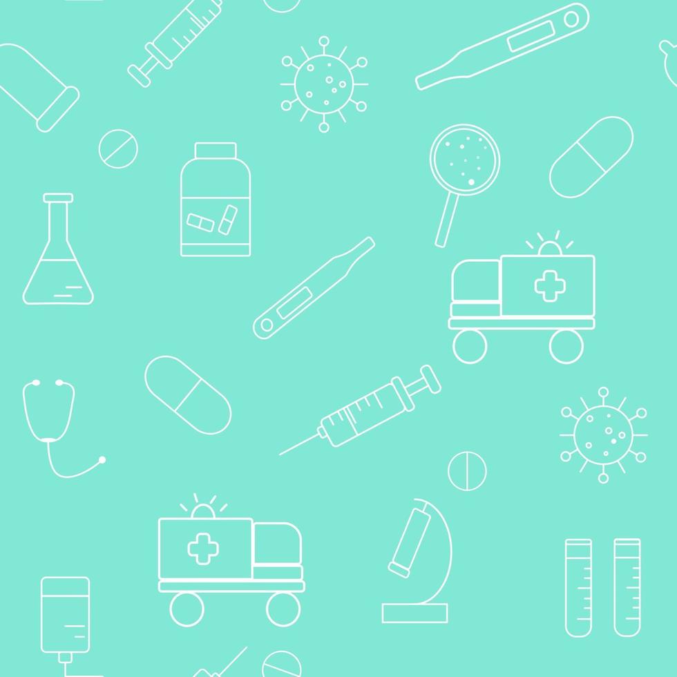 Pattern with medical supplies vector illustration