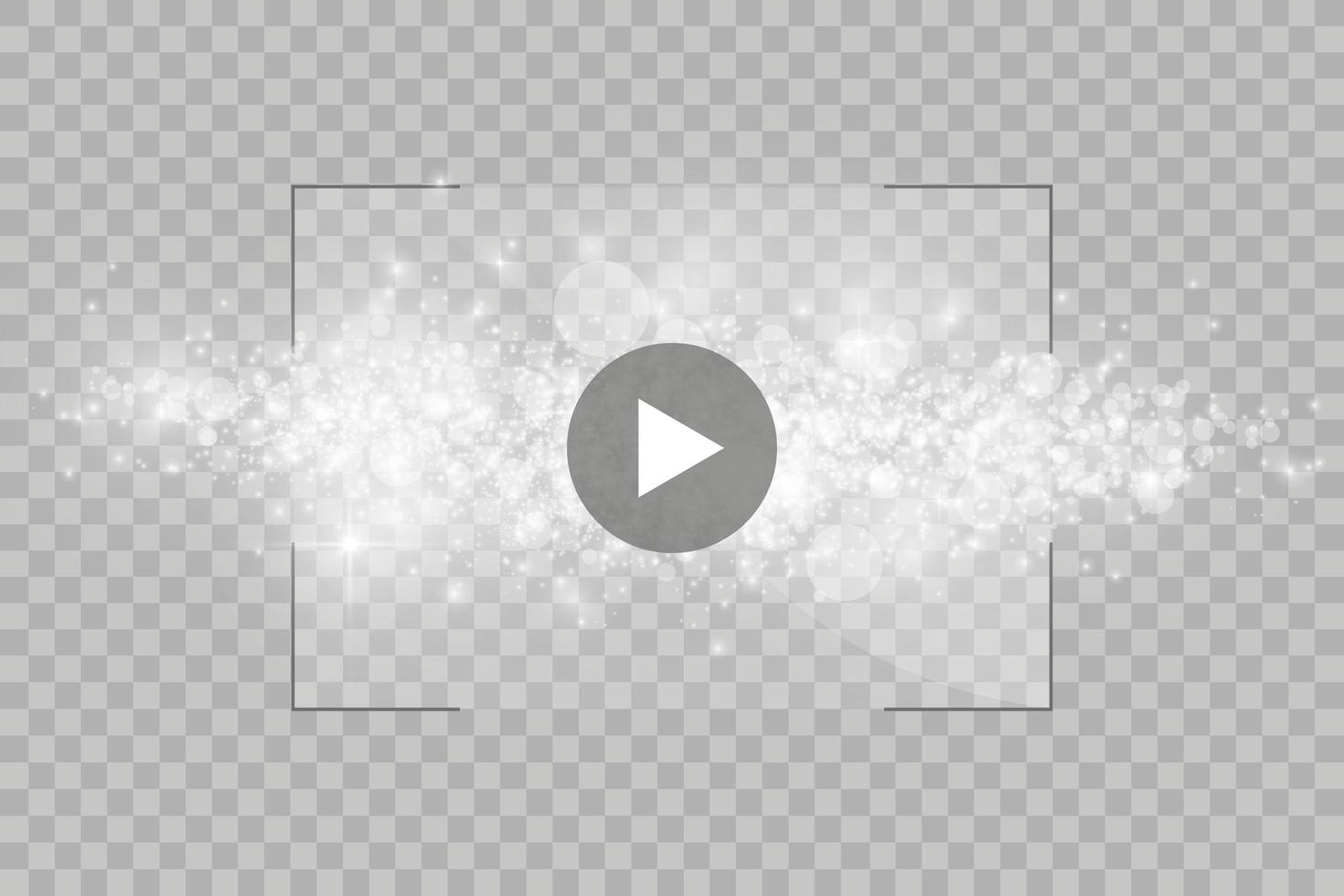 reproductor de video para aplicaciones web y móviles de estilo plano y efecto de luz brillante. ilustración vectorial. vector