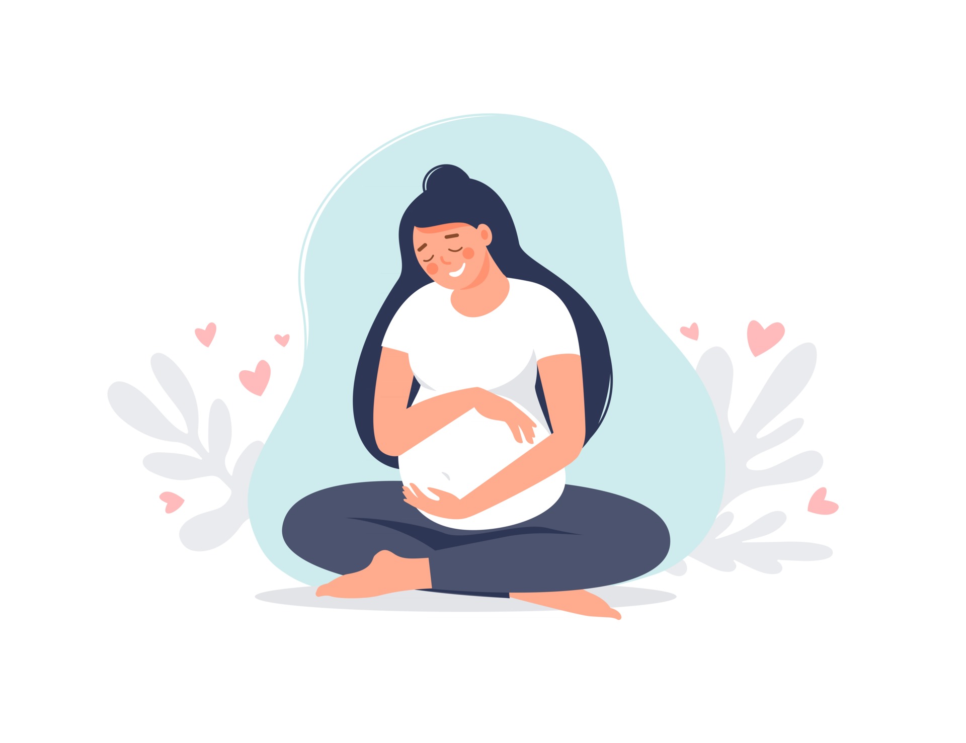 Pregnant woman sitting in lotus pose isolated on green. Pregnancy female  practicing yoga. Vector flat illustration. Concept of maternity and healthy  lifestyle for banner, landing page, card 2921538 Vector Art at Vecteezy