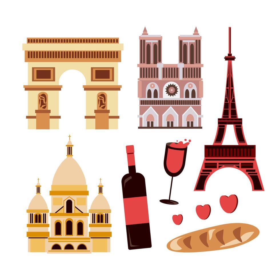 The landmarks historical city buildings and constructions vector