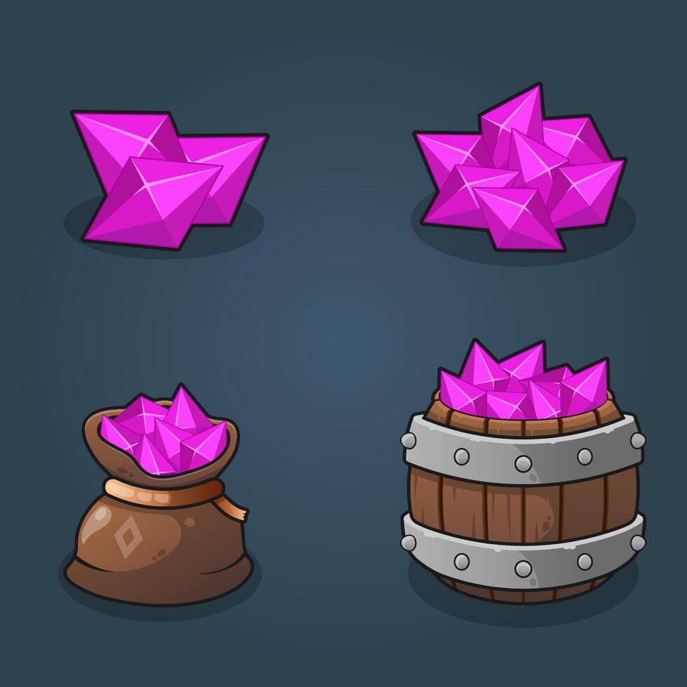 Game resource crystals vector