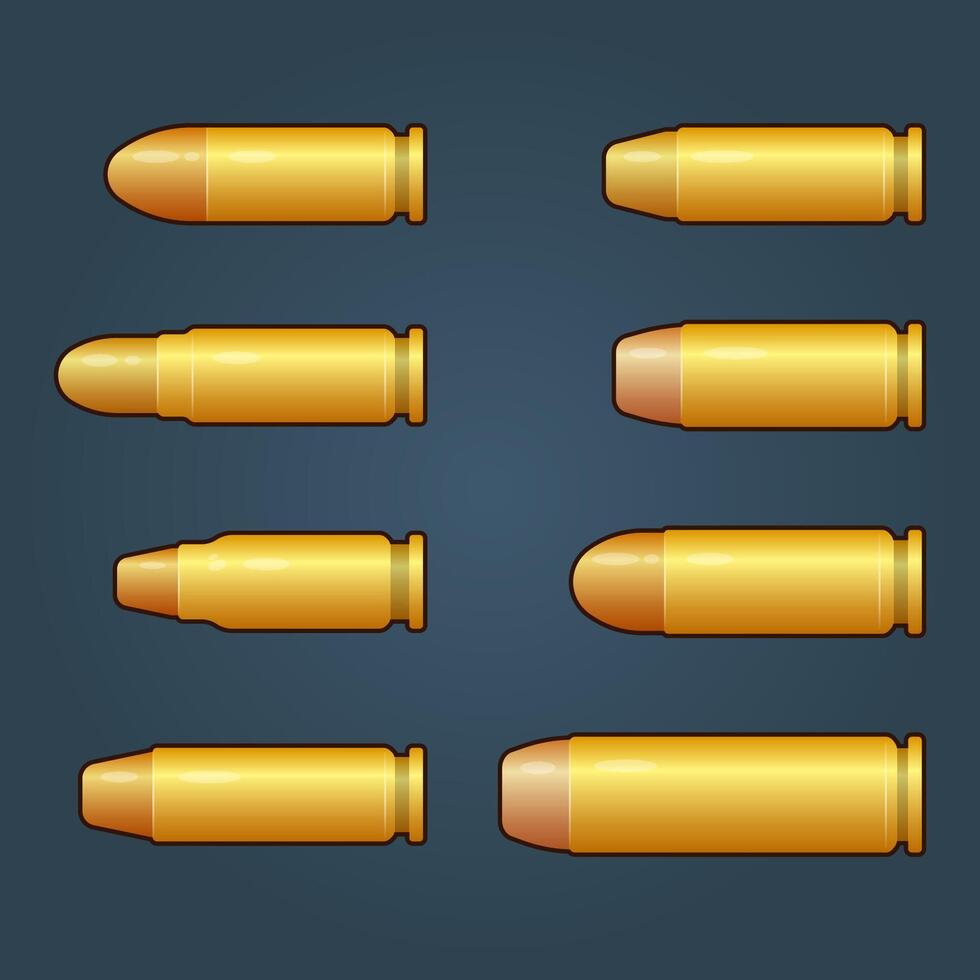 Game bullets with gold color design vector