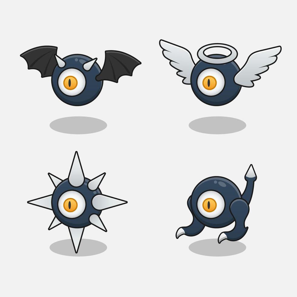 Monster one eye devil design game items vector