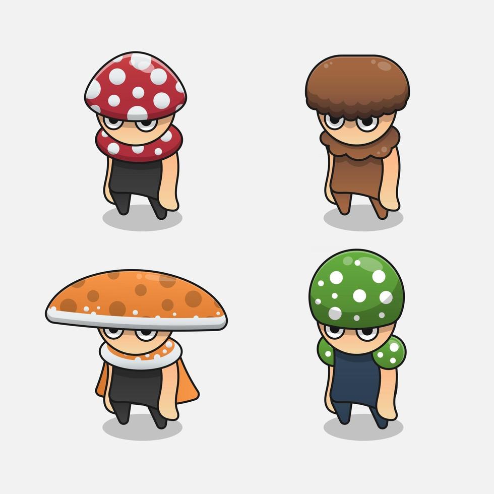 Monster devil mushroom design game items vector