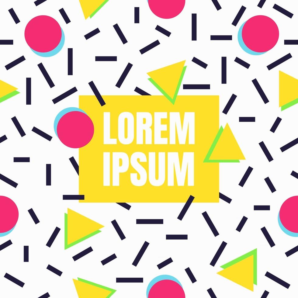 Memphis pattern square vector