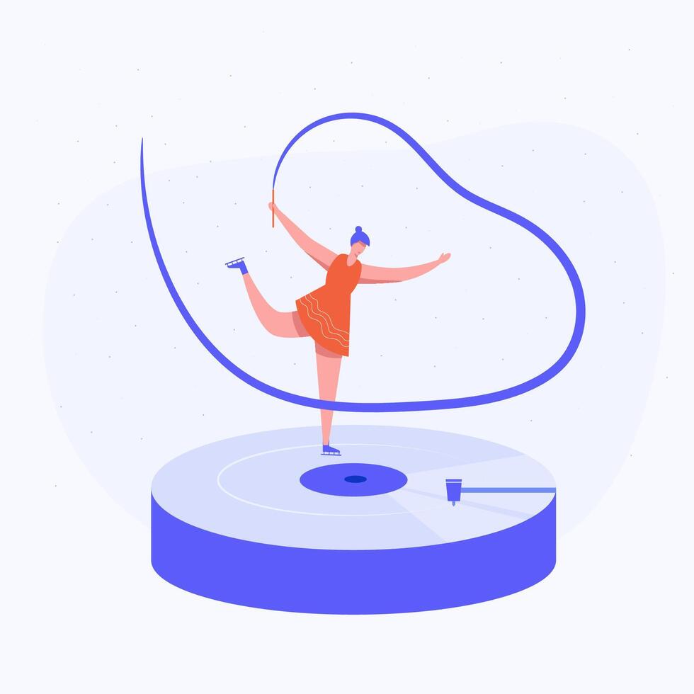 Female gymnasts perform musical performances. vector
