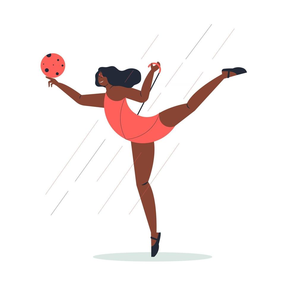 Female gymnasts perform musical performances. vector