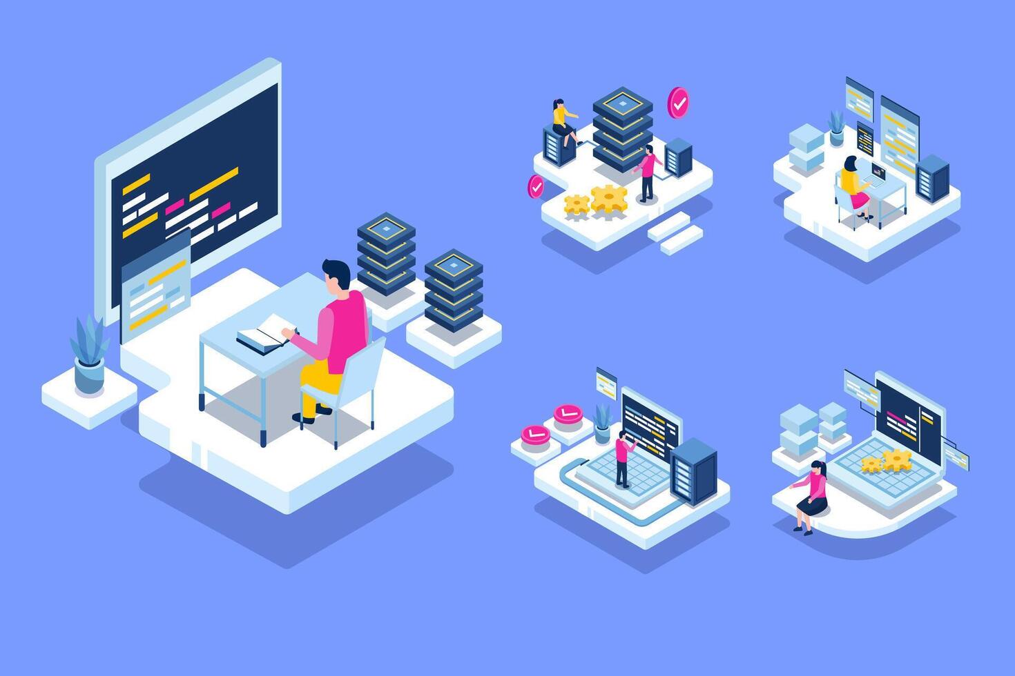 Cloud Server Data center Is a network service system on the Internet vector