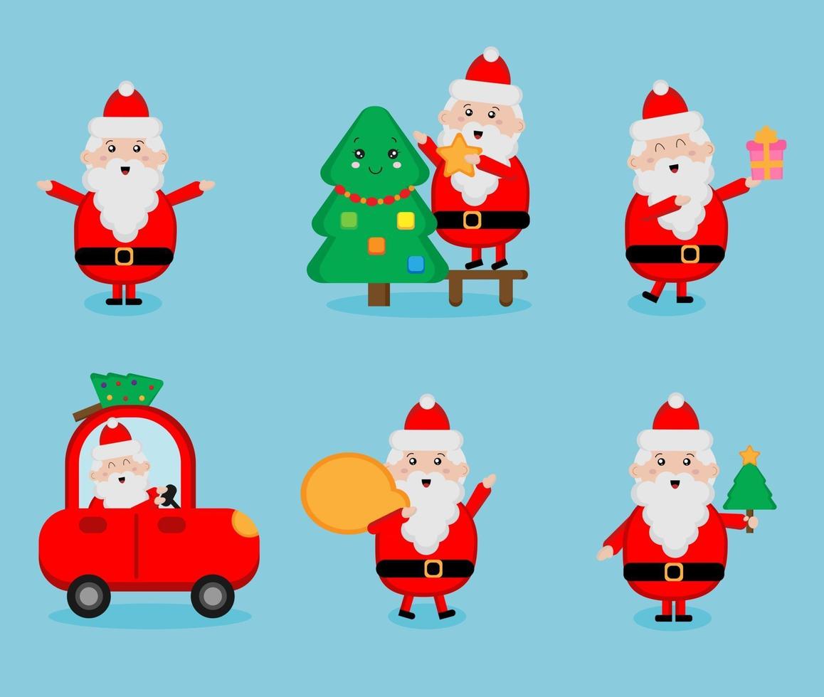 conjunto de santa claus vector