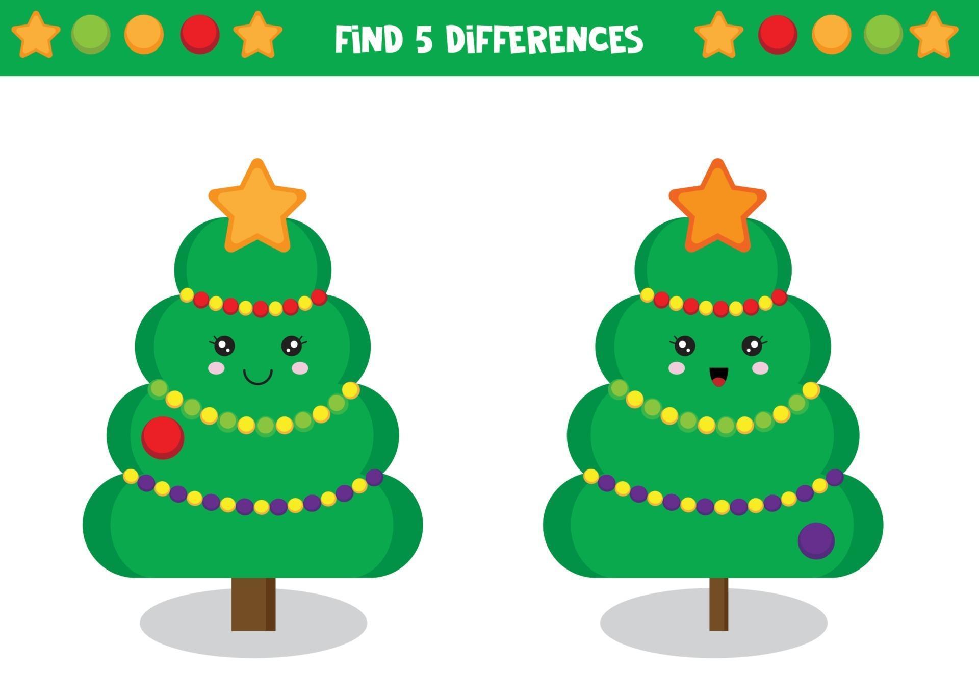 Find differences, christmas trees. 2922196 Vector Art at Vecteezy