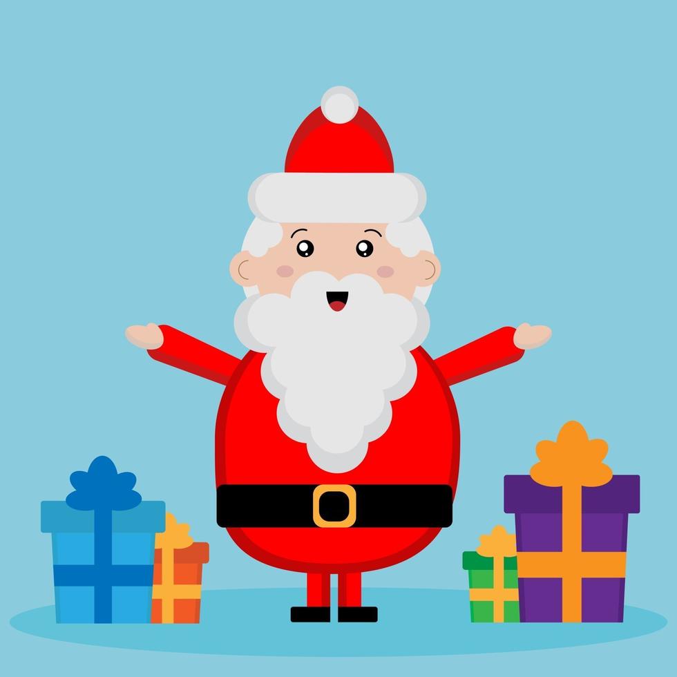 lindo santa claus para niños vector