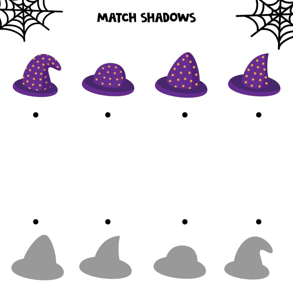 Halloween games. Match shadows. vector