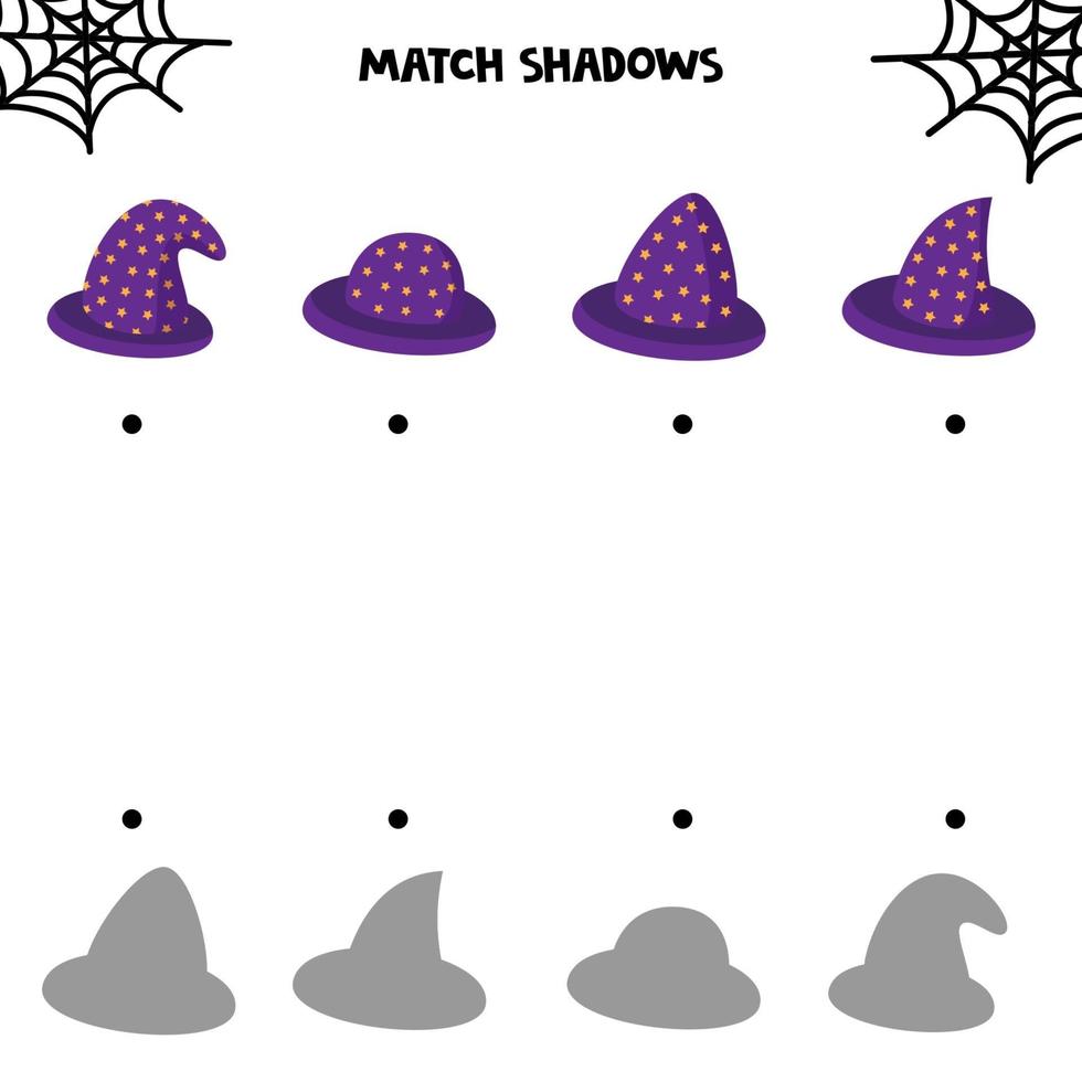 juegos de halloween. coincide con las sombras. vector