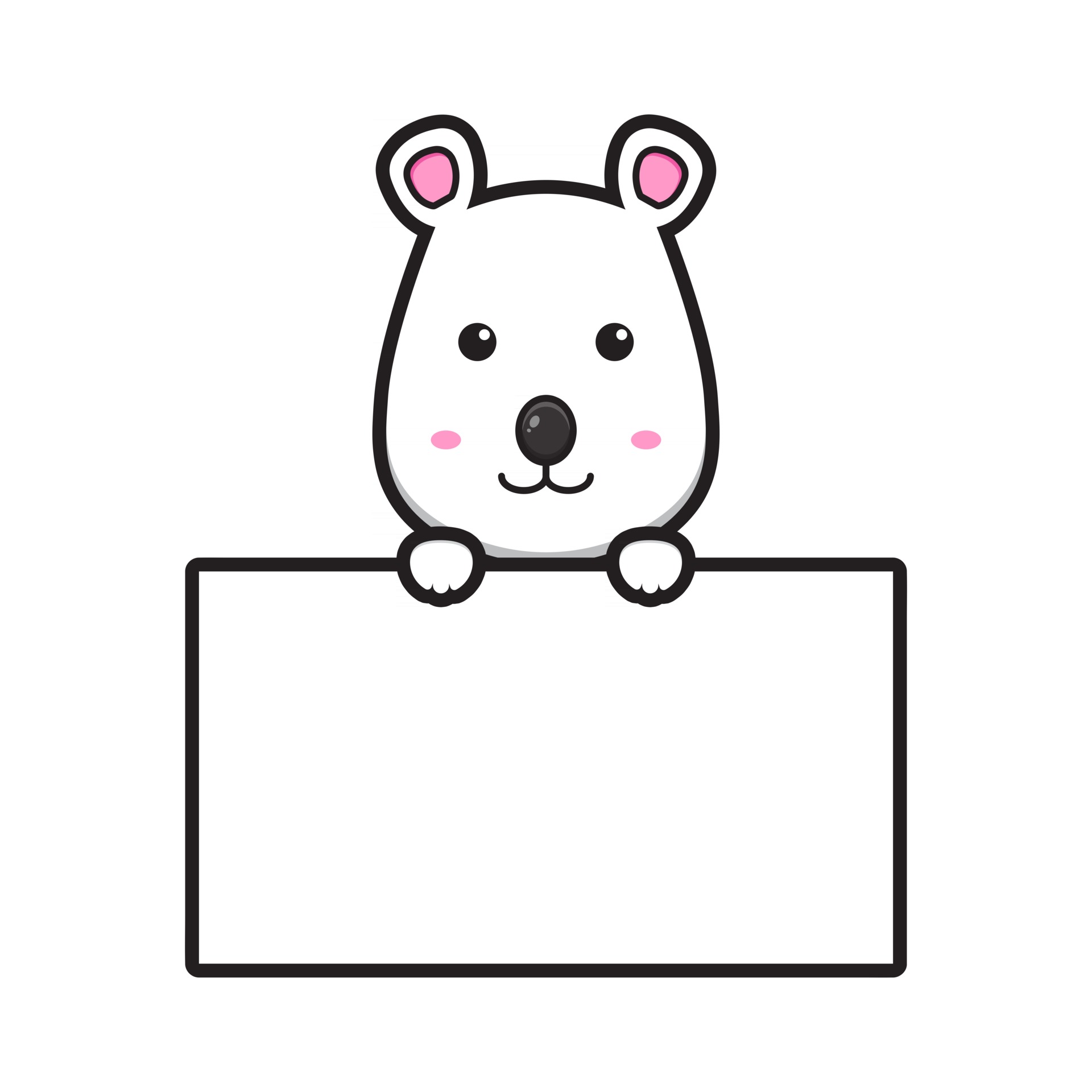 Cute Mouse With Blank Board Cartoon Vector Icon Illustration Vector Art At Vecteezy