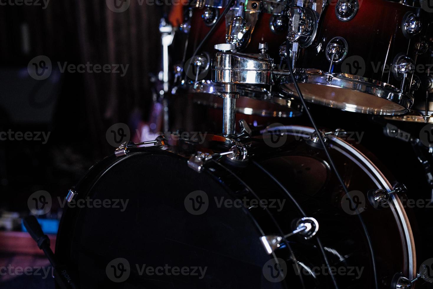 drums of a music group in black with chrome frame photo