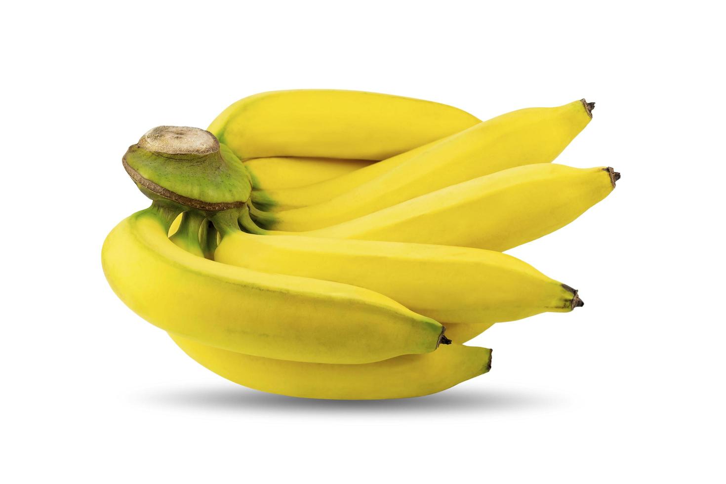 Bunch of ripe yellow bananas isolated photo