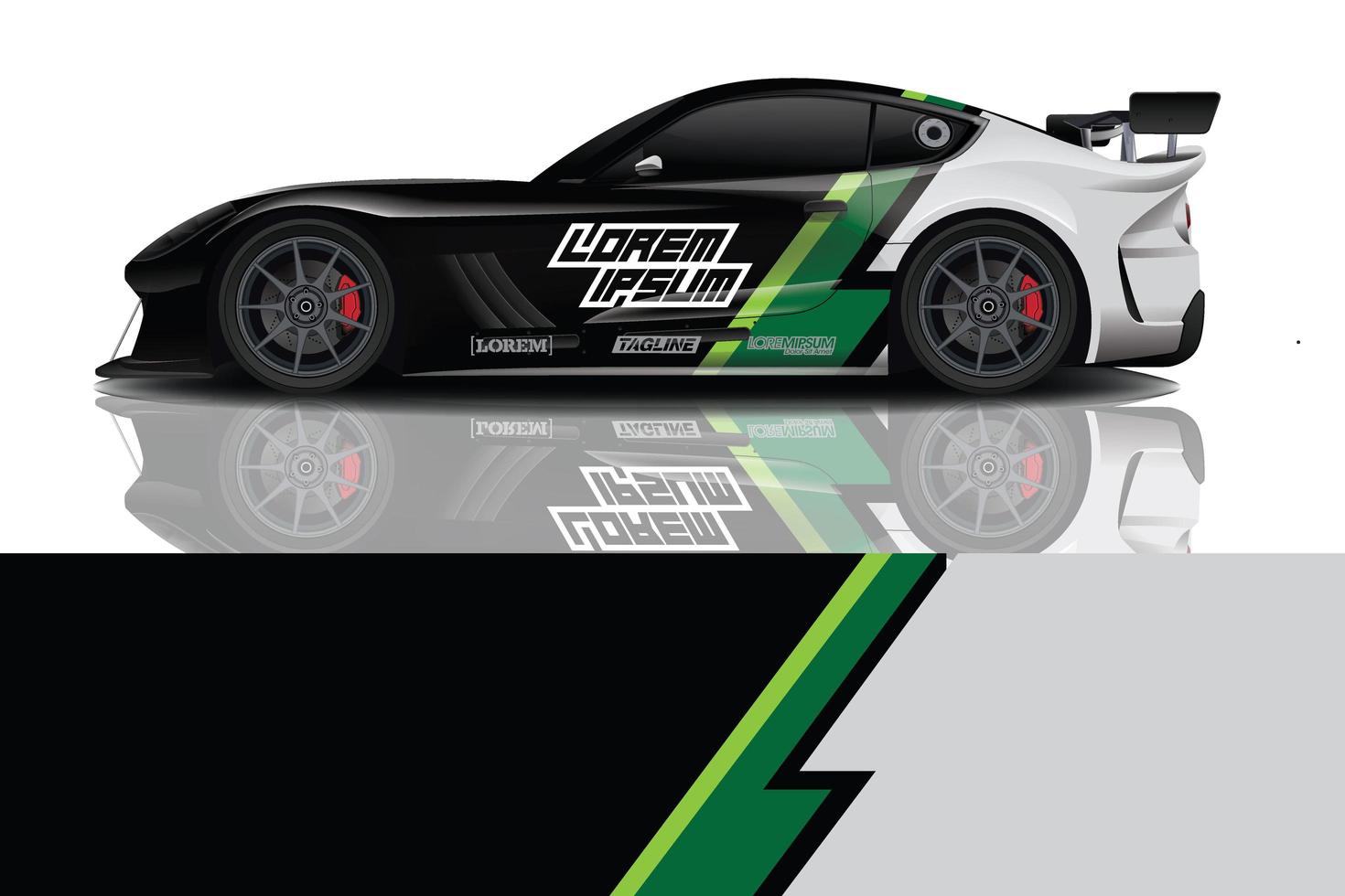 sport car decal wrap design vector photo