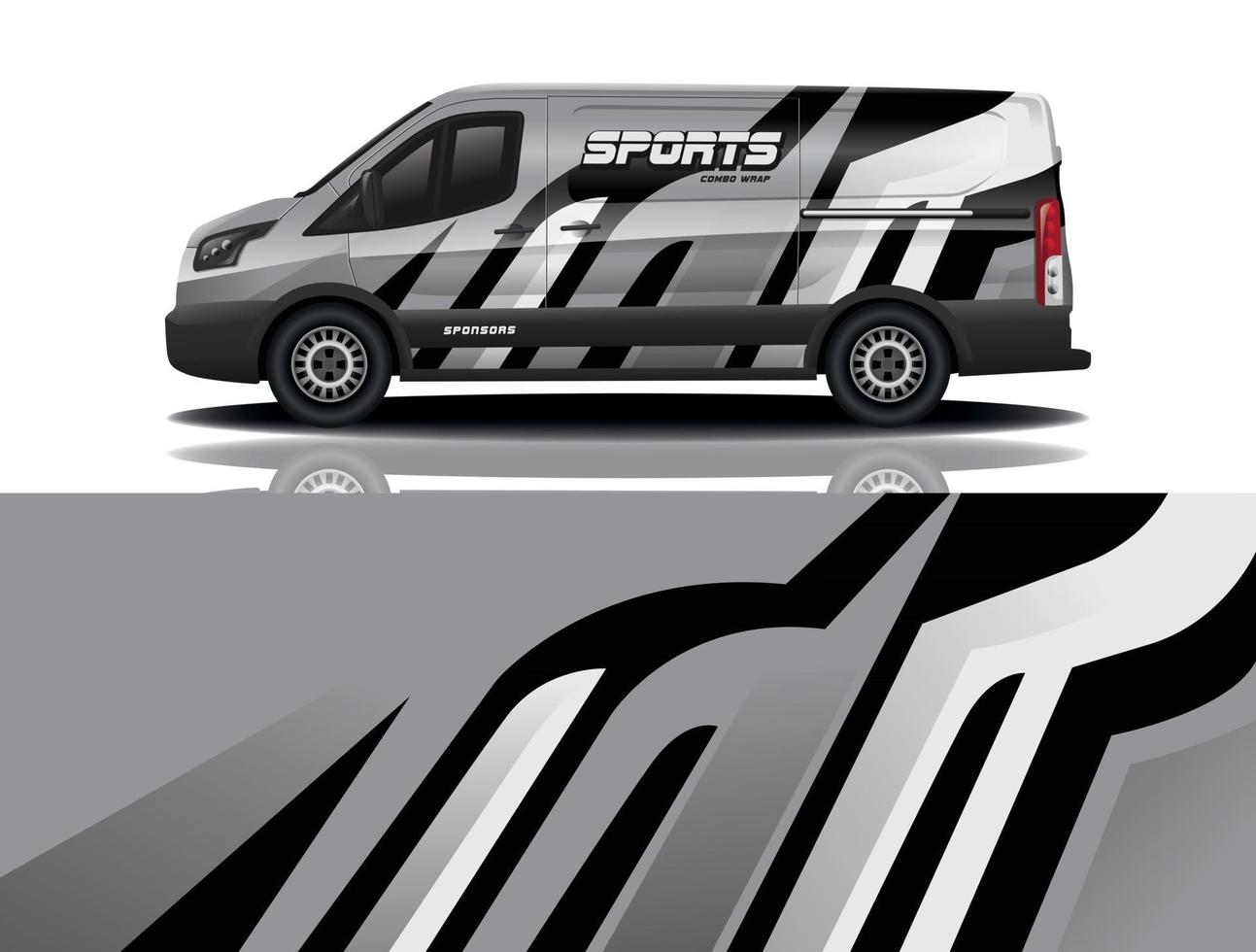 sport car decal wrap design vector