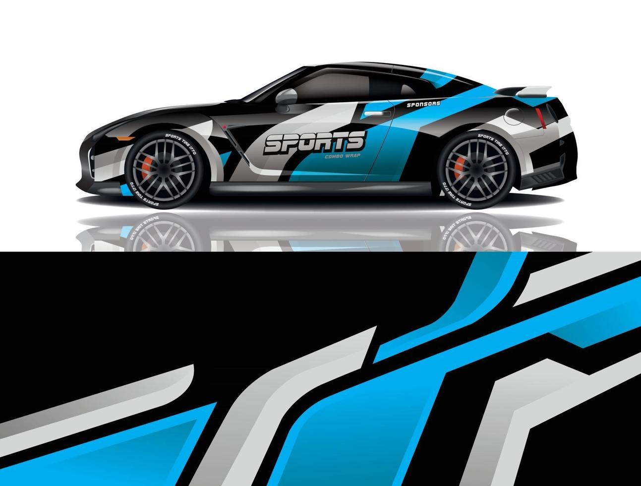 sport car decal wrap design vector