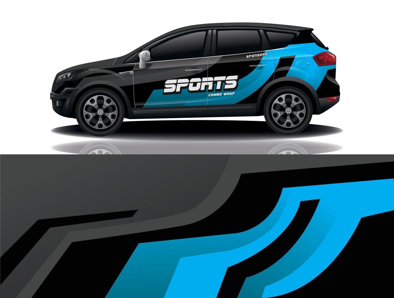 sport car decal wrap design vector