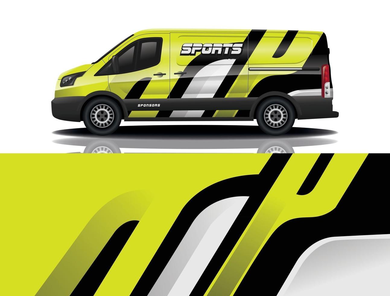 sport car decal wrap design vector