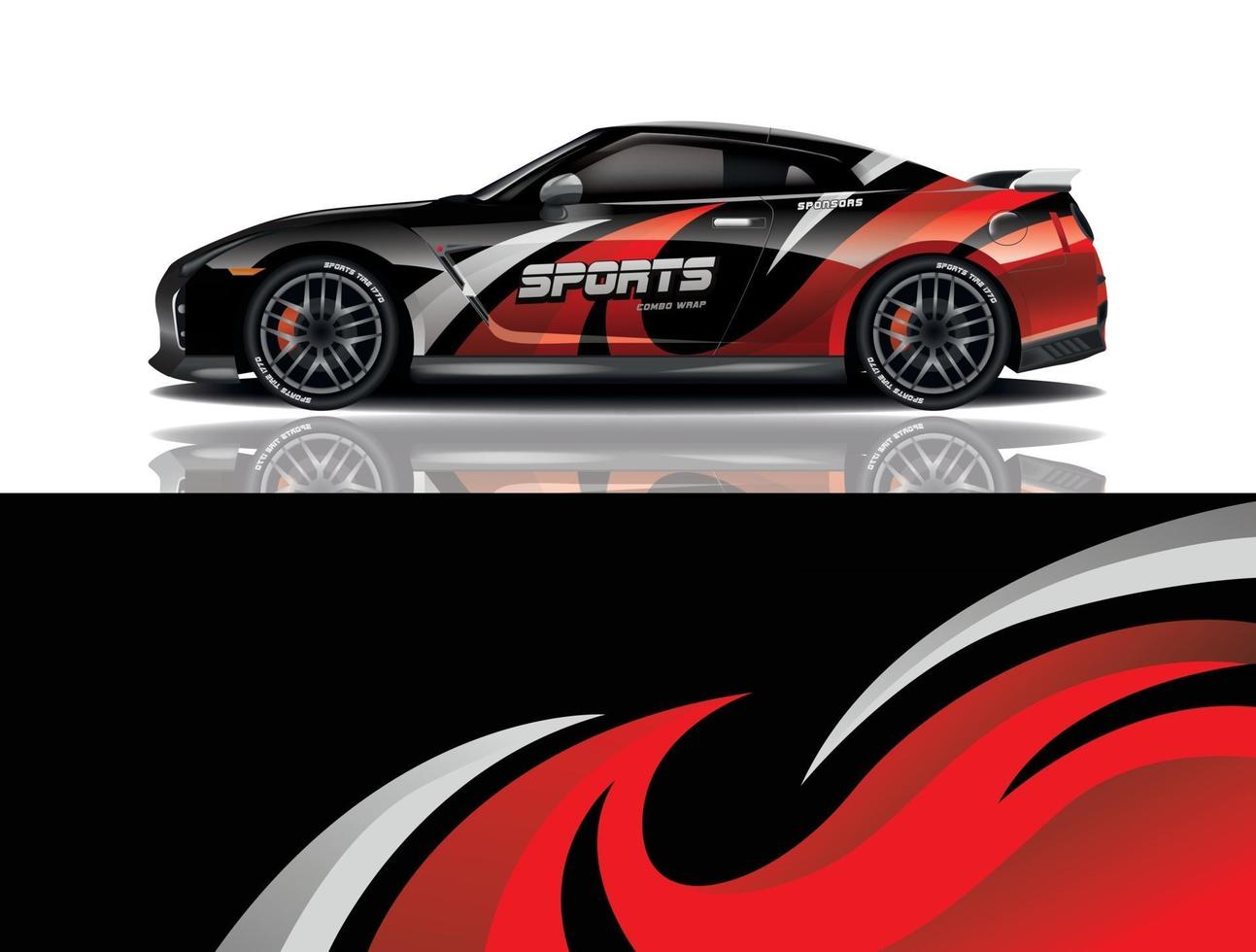 sport car decal wrap design vector