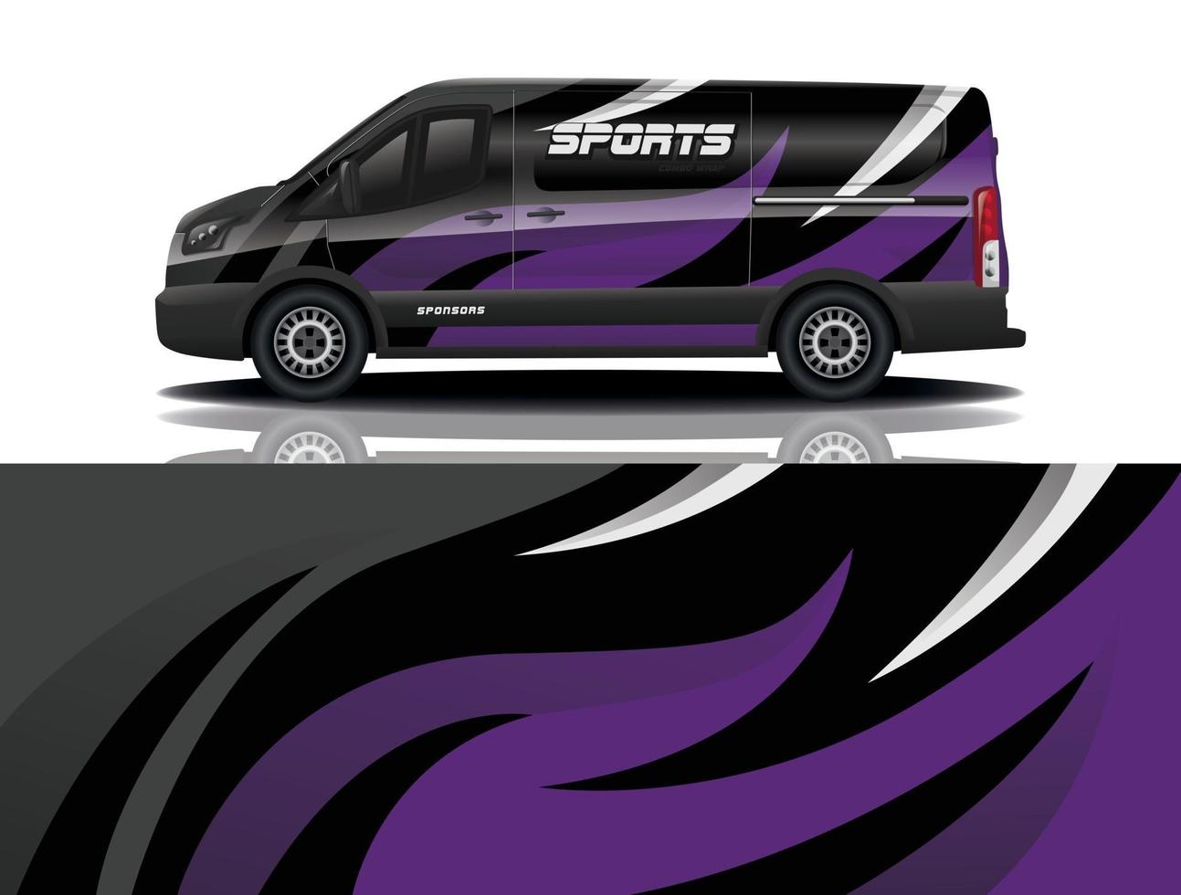 sport car decal wrap design vector