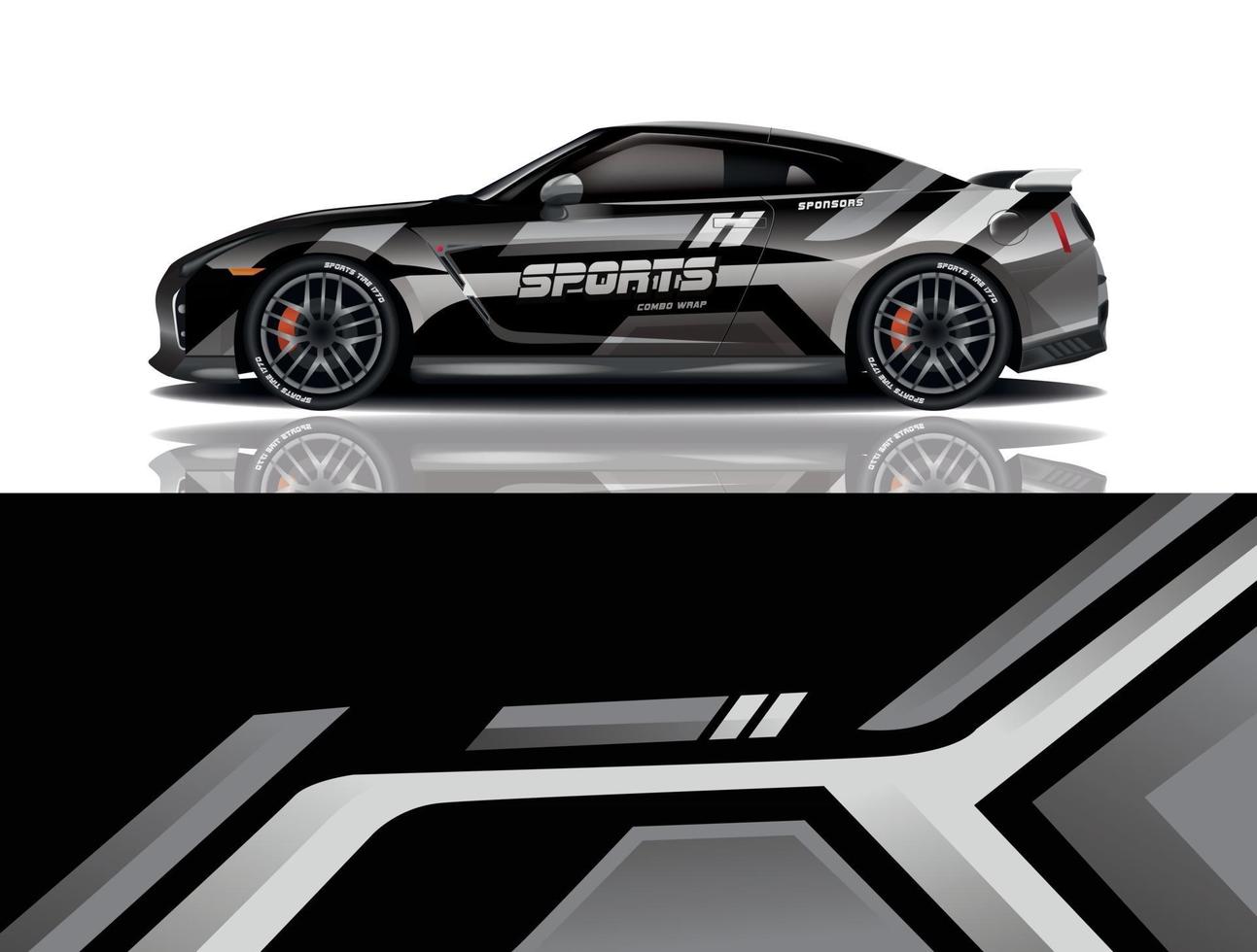 sport car decal wrap design vector